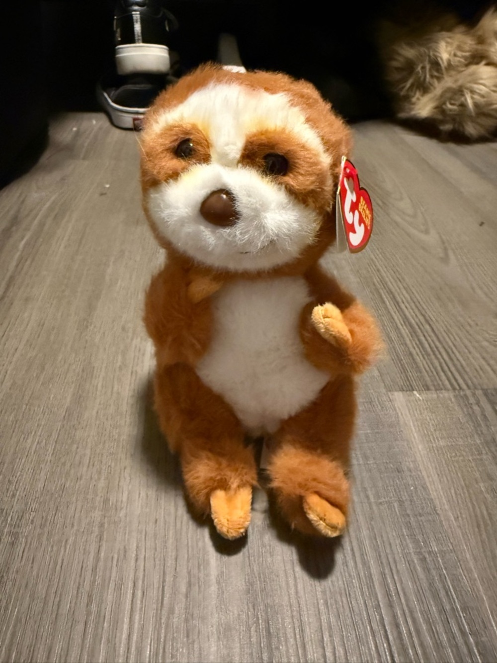 Ty Brown and White Plush Sloth with original tags